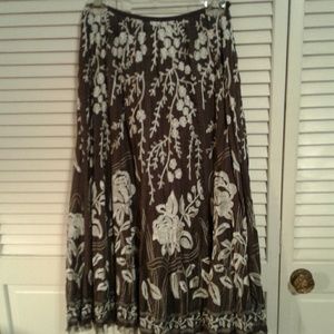 Crinkle Boho Embroidered Skirt